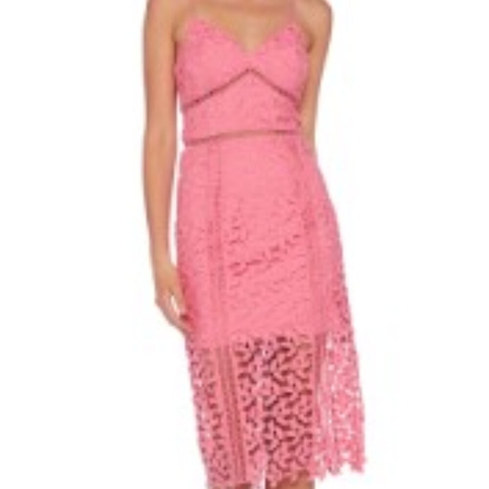 BARDOT Blush Pink Eyelet Midi Cocktail Dress
